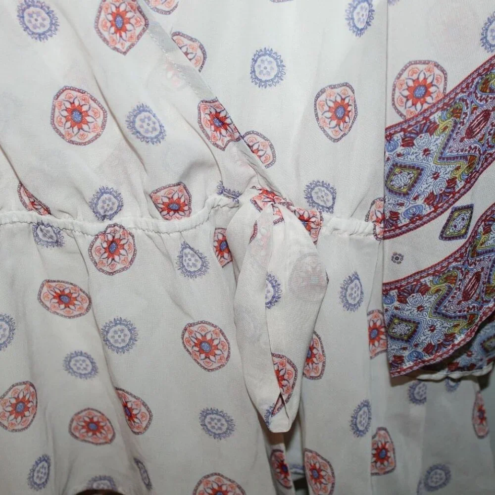 ✨2/$20 Maurices Sheer Layered Floral Kimono Top 0X 14 14W HW8649 Boho Fairy Wrap - Picture 6 of 7